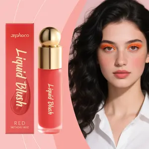 Zephoco Red Hydrating Liquid Blush - Moisturizing Blendable, Buildable Pigment For Glowing Cheeks 💫