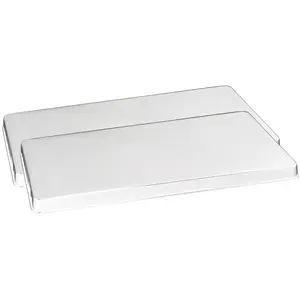 212 MAIN Rectangular Gas Tin Burner Cover Set of 2, White Stove Plate Covers, 11x19 in., Set Of Two
