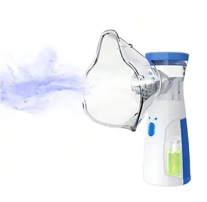 Handheld Ultrasonic Nebulizer with 400mA LithiumBattery for Adults & Kids Adjustable , Includes Face Mask and Mouthpiece, Features a Compact and Self-Cleaning Design, Suitable for Home Use, Travel, and Respiratory Assistance.