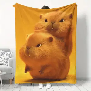 Cute Hamster Flannel Blanket, Soft Home Throw for Bedroom Sofa Couch Chair, Perfect Birthday Gift, Ideal for Naps & Relaxing