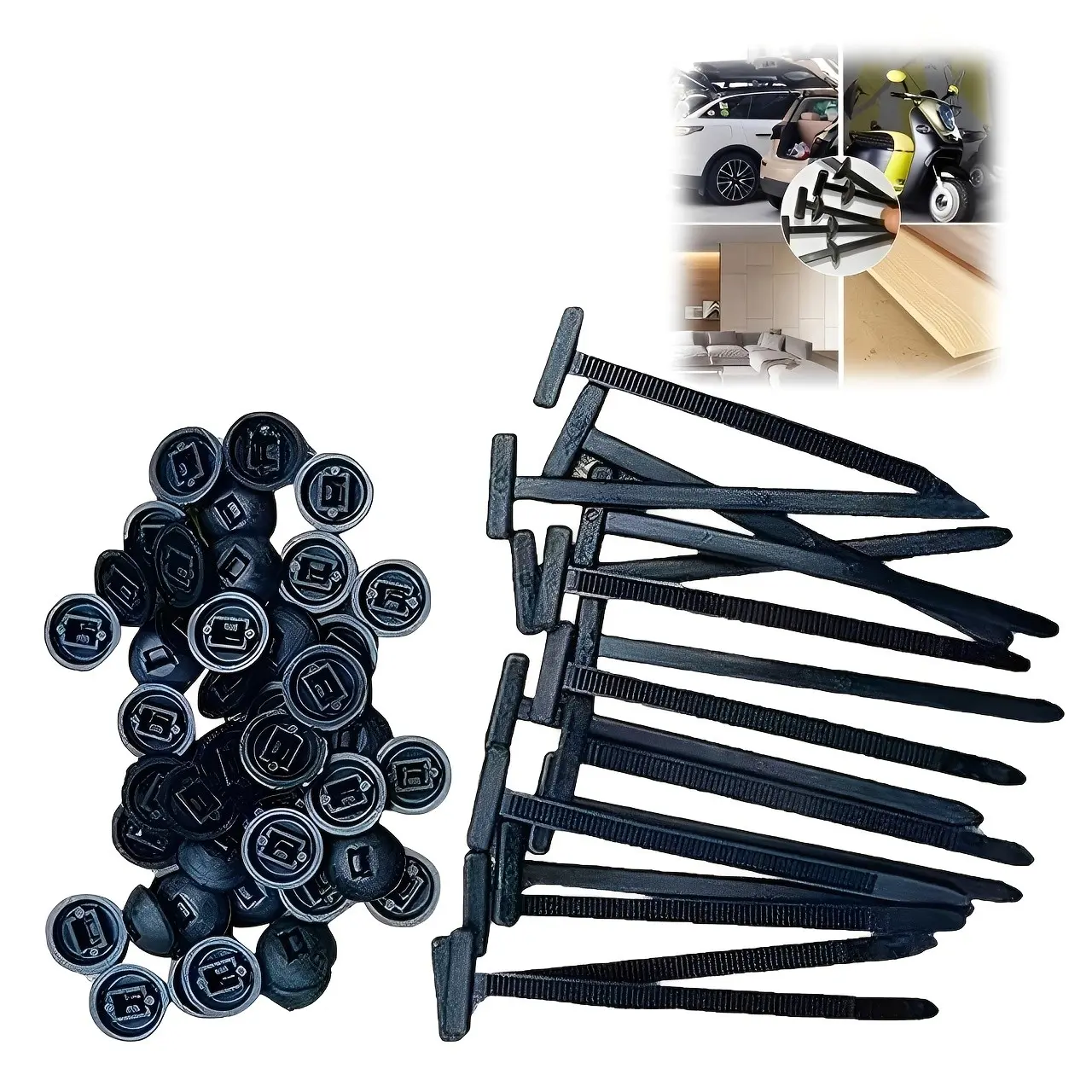 50pcs Pack Universal Nylon Wire Cable Tie Buckle, Self-Locking Secure Nylon Holder, Durable Multi-Purpose Tool, Vehicle Maintenance Car Body Fixing Solutions