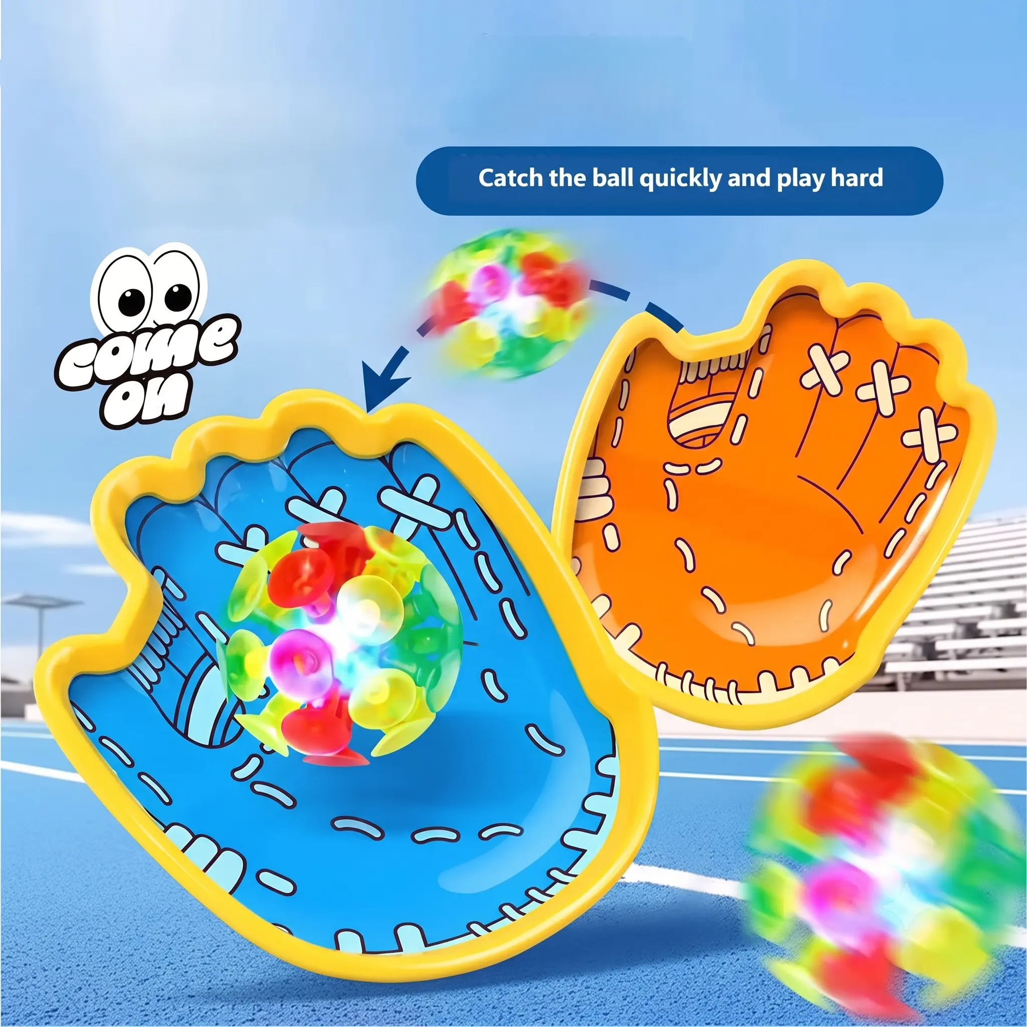 New model Light-up Ball Toss and Catch Game Set (3 pieces) – Includes (2 rackets + 1 light-up ball), Perfect For Outdoor Family Fun, Multi-player sports, and a holiday gift for children aged. SummerVibes