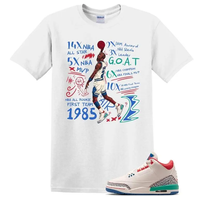 3 Retro Chalk Track Red Matching T Shirt, MJ GOAT Dunk Graphic Shirt, 90s Hip Hop Tee, Gift For Women and Man, Unisex T-Shirt, Sneaker Head Gift