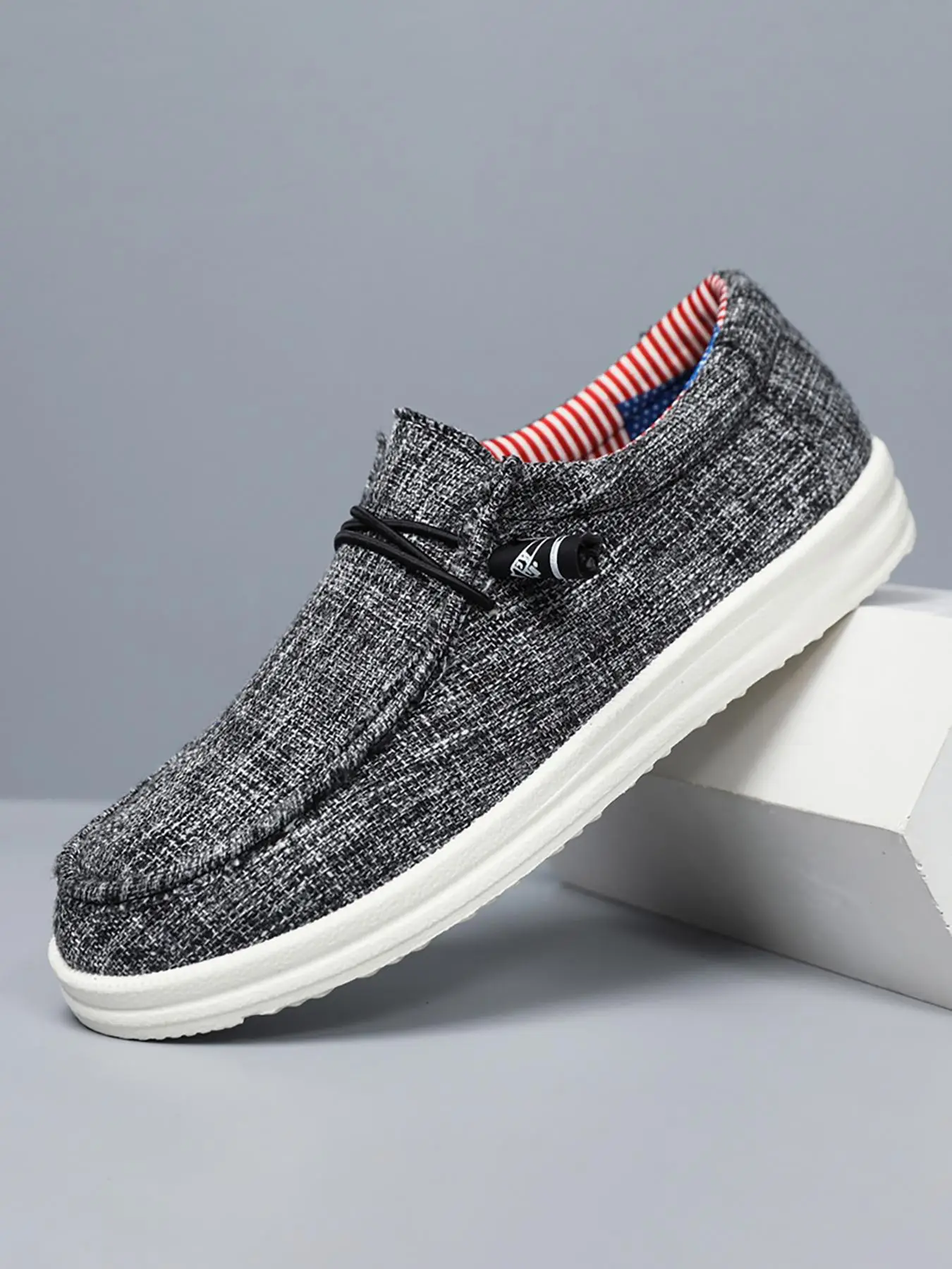 Men's Casual Solid Color Slip-on Loafers, Breathable Lightweight Shoes, Outdoor Walking and Driving, All Seasons