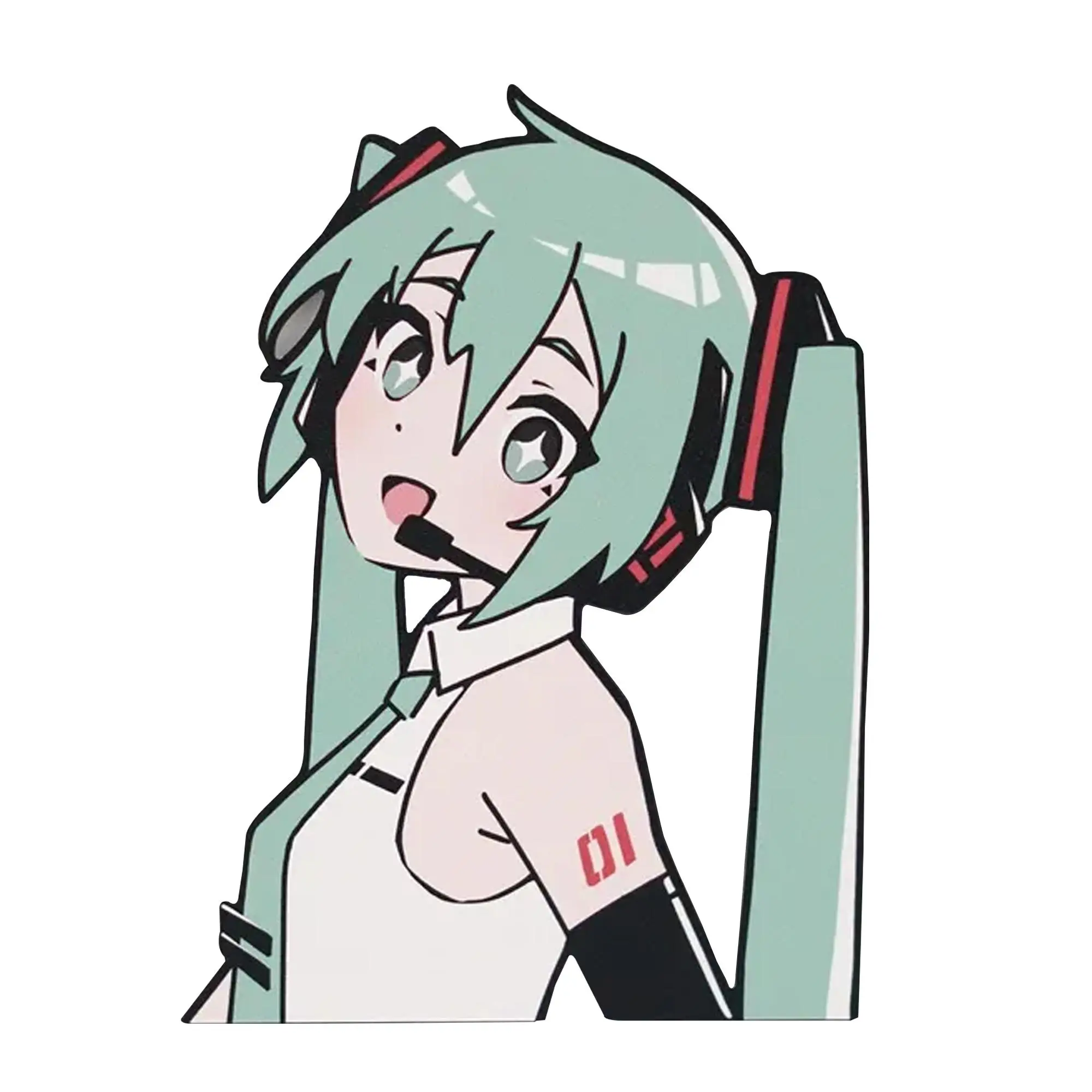 Hatsune Miku Vinyl Sticker, Chibi Style Vocaloid Sticker, Laptop Phone Decor
