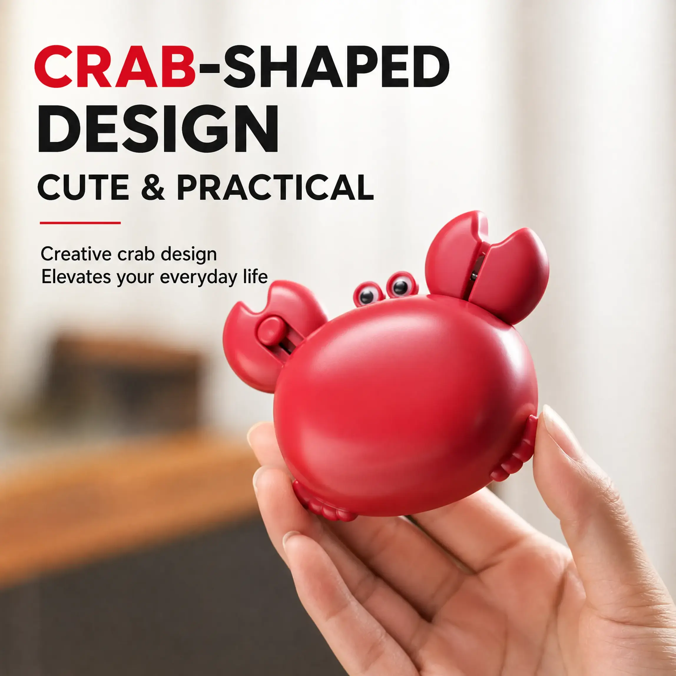 Multifunctional Crab Shaped Magnetic Bottle Opener, Detachable Mini Scissors & Package Cutter, Creative Fridge Magnet Kitchen Gadget