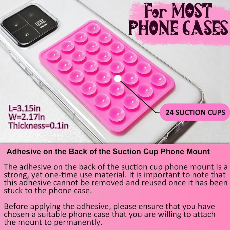 Sticky Phone Grip - Cellphone Mount - Pack of 2 - 24 Suction Cups for Secure Hold - Compact & Handy Holder - 4 Trendy Colors - Ideal for Daily Use - Enhance Stability, Double-Sided, Made of Silicone