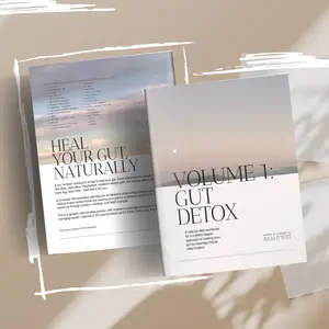 Heal Your Gut Naturally: Guide & Workbook -- A step-by-step guide & workbook for a nutrition-based approach to healing your gut. Naturally stop bloat, acne, headaches, pain, lose weight, and more.