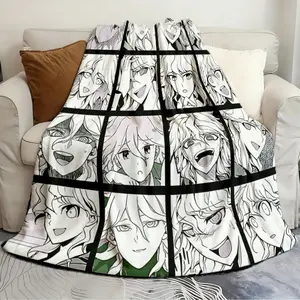 Printed blankets Nagito Manga Collection Colored Spring and Autumn Quilts Soft and comfortable all-season blanket portable flannel sofa blanket