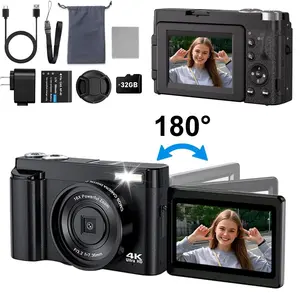 4K HD Digital Camera, Portable Digital Camera, Vlogging Digital Camera, 48mp High-Resolution Camcorder, 16x Zoom, Auto Focus, 32GB SD Card, 2.9 Inch Flip Screen, Compact for Teens & Adults