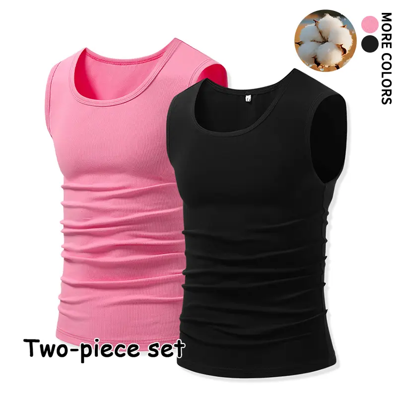 Men's 2-Pack Essential Plain Tank Tops - Menswear Sleeveless Undershirts for Casual Summer Streetwear #SohoChic