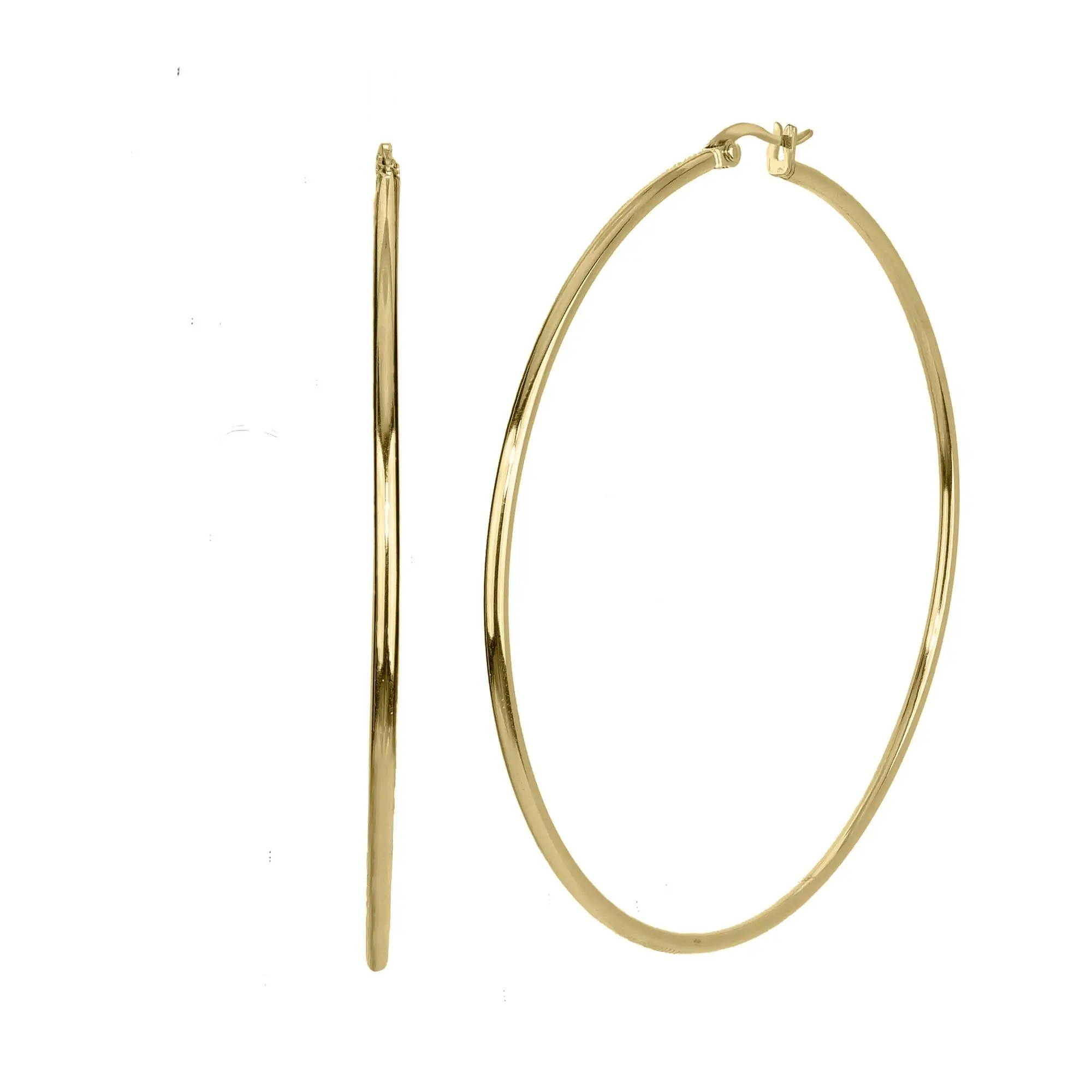 Steel By Design 3" Round Hoop Earrings
