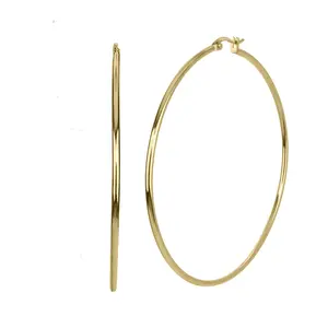 Steel By Design 3" Round Hoop Earrings