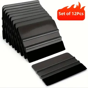 A Set of 12 Plastic Squeegees Designed for Applying Automotive Decals And Installing Graphic Wallpapers, Including Tools That Won'T Scratch The Surface.