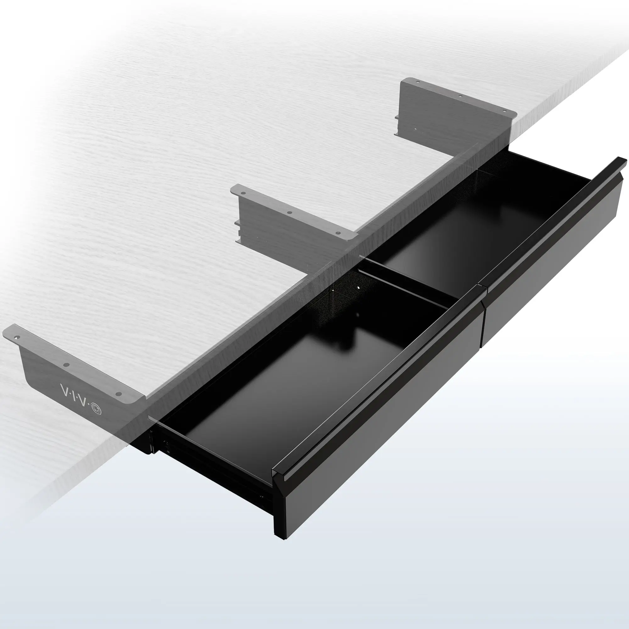 Dual Pull-Out Under Desk Drawer, Home Organiser, Storage Racks