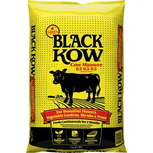 212 MAIN Black Kow 50150151 1 cu. ft. Premium Composted Cow Manure Potting Soil, Natural Organic Substrate, Plant Rooting Mixture, Premium Fertilizer for Garden Use