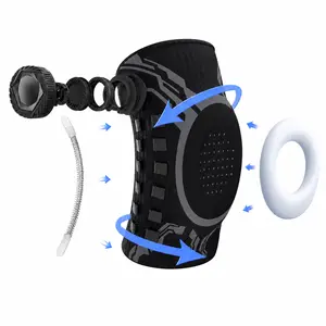 Adjustable Knob Knee Brace with Patella Gel Pad & Side Stabilizers, Compression Knee Support Sleeve for Sports, Workout, Arthritis Support & Meniscus Comfort