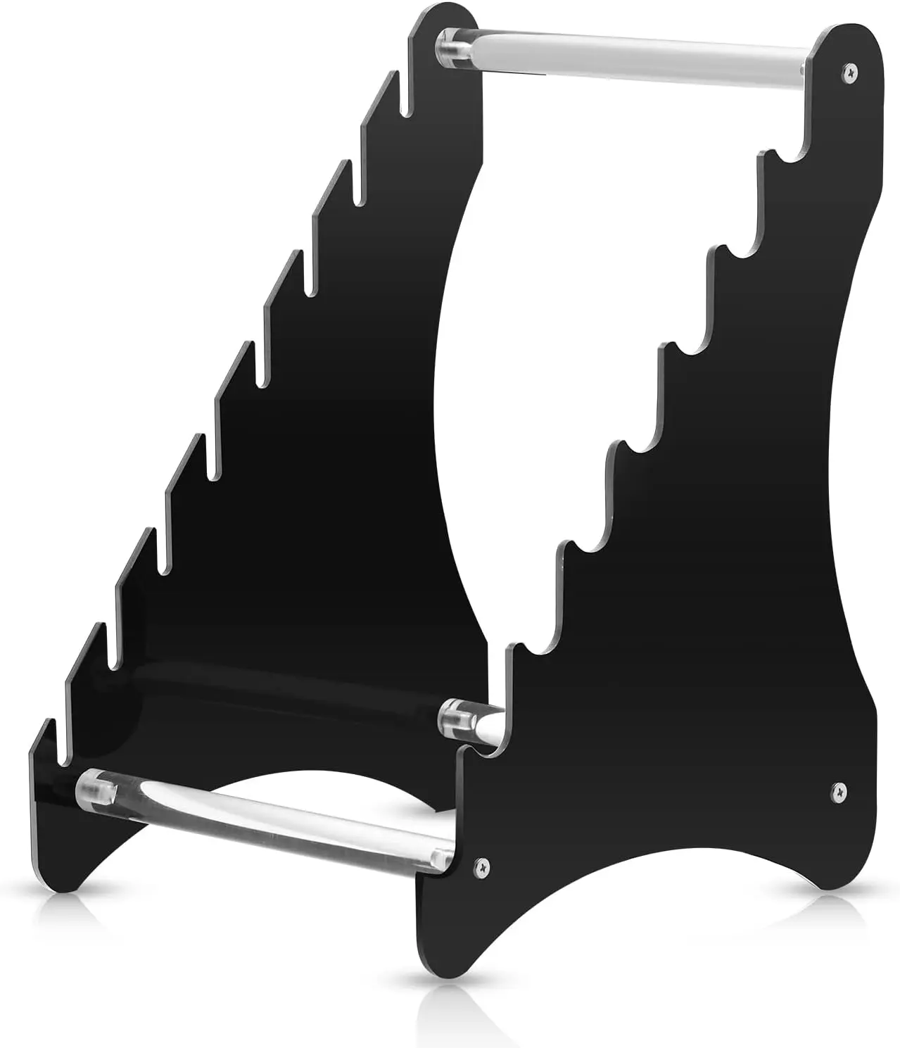 Knife Display Stand,Knife Holder Holds 8 knife,knife display case for Fixed Blade Knife Collection Display, folding knife,dagger (8 layer stand), Black