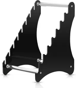 Knife Display Stand,Knife Holder Holds 8 knife,knife display case for Fixed Blade Knife Collection Display, folding knife,dagger (8 layer stand), Black