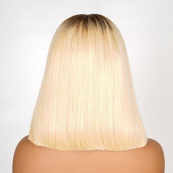 [Giving Sale] West Kiss Short Glueless Bob Wig T4/613 Ombre Blonde Straight 6x8 Lace Closure Bob Wig Ready Go Pre Cut Lace Pre Plucked Human Hair