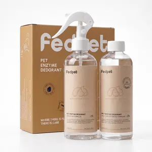fedpet Pet Deodorizer, Pet Perfume, Enzymes to Break Down Urine, Sage, Grapefruit, Deionized Water, Plant Extracts, Safe and Non-Toxic for Pets, Eliminates Indoor Odors, Air Freshener Spray, 300ml 1:10 Concentrate