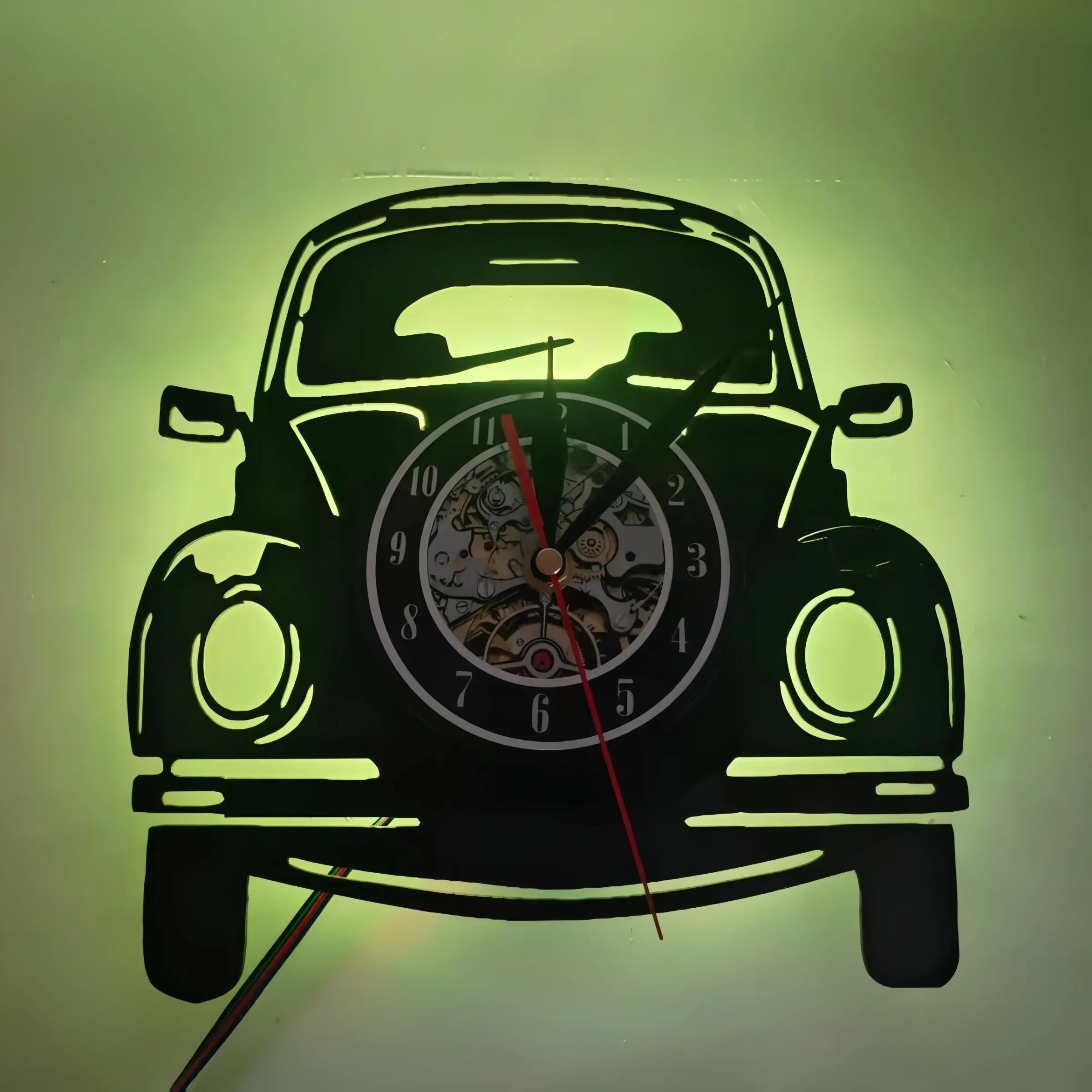 LED Classic Car Element Clock, Practical Art Decoration for Home Bedroom Garage, Perfect Gift for Car Enthusiasts Retro Style, LED Wall Clocks