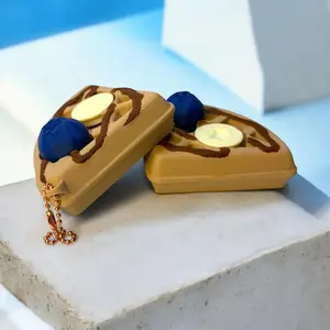 Breakfast Waffle Clicker Fidget Keychain