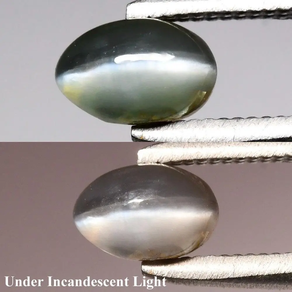0.72ct ETW Cat's Eye Alexandrite Gemstone – Oval Cabochon