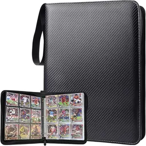 Portable 9-Pocket Trading Card Binder, Holds 990 Cards with 55 Removable Double-Sided Sleeves, Baseball Card Binder Card Storage Organizer Album for Boys, Girls, Sports & Game Cards