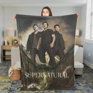 Supernatural Fleece Blanket, Dean Winchester, Sam Winchester, Supernatural Winchesters Blanket,Winchester Brothers Blanket Gift for Film Fan