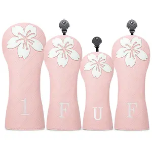 Mesh Golf Club Head Cover, Floral Cherry Pattern, Suitable for Wood Clubs, Durable Dust Protection, Golf Accessories