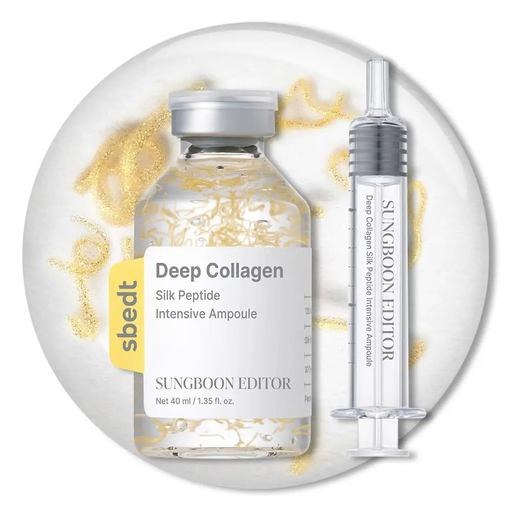 Deep Collagen Silk Peptide Intensive Ampoule with Syringe Dispenser, Plump Fine Lines & Boost Skin Elasticity