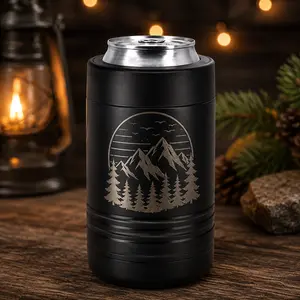 KQP Custom Laser Engraved Can Coozy - Personalized Standard Size Kitchenware Accessory, Stylish Drinkware Companion, Drink Carrier (Fits Cans) Beverage