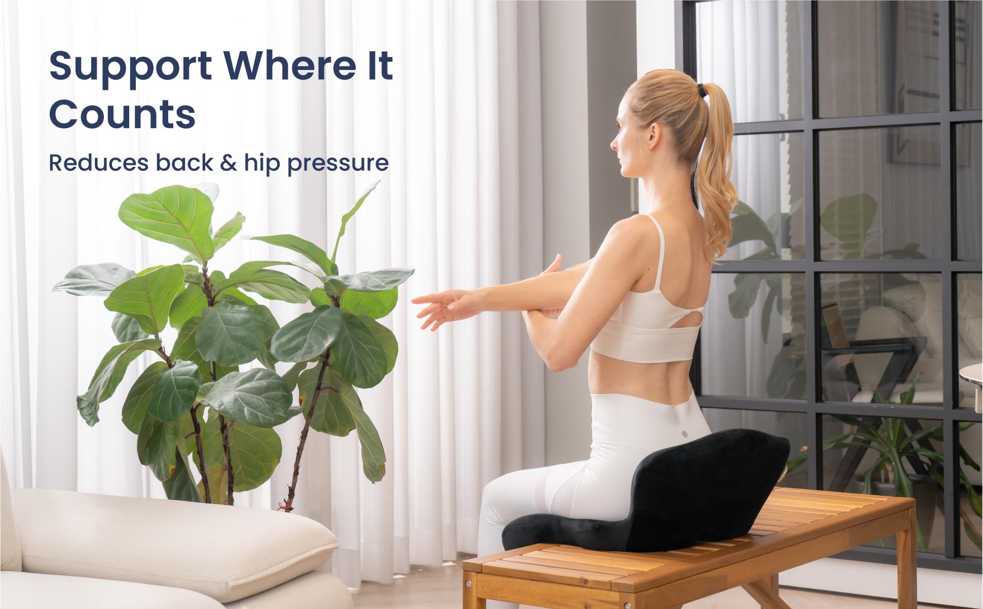Alcedo Ergonomic Memory Foam Seat Cushion – Firm Support for Tailbone & Sciatica Pressure Relief, Non-Slip, Breathable & Washable Cover, Office Chair & Car Seat Cushion