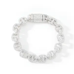 【#B361】Circle Bracelet UCCIYO Sparkling Synthetic Moissanite Chain Bracelet S925 Sterling Silver