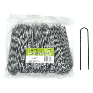 DeWitt 6 Inch U-Shaped Rounded Top Steel Anchor Pins for Landscaping, 100 Count DeWitt 6 Inch U-Shaped Rounded Top Steel Anchor Pins for Landscaping, 100 Count