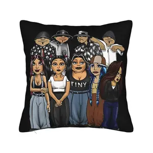 1 piece Lil Homies Chicano Chola throw pillow cover Vintage Decorative Soft Touch Cushion Covers for Living Room Bedroom Sofa Bed Decoration HDMIES Zipper Closure Hand Washable Machine Washable Pillow Insert Not Included