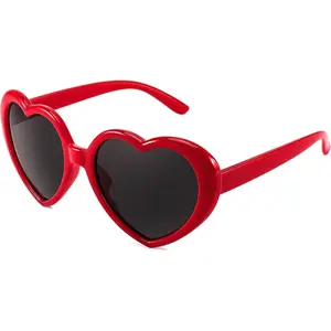 FEISEDY Polarized Heart Shaped Sunglasses Oversized Vintage Fashion Love Eyeglasses for Women UV400 B2337