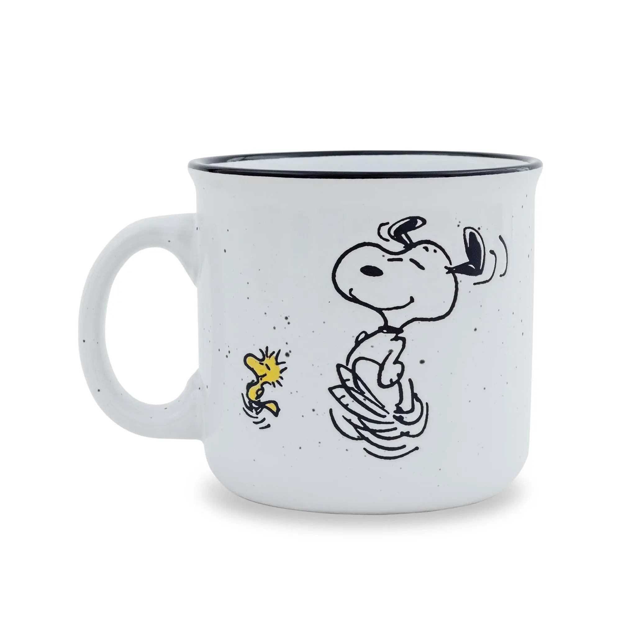 Peanuts Snoopy and Woodstock Dancing 20-Ounce Ceramic Camper Mug