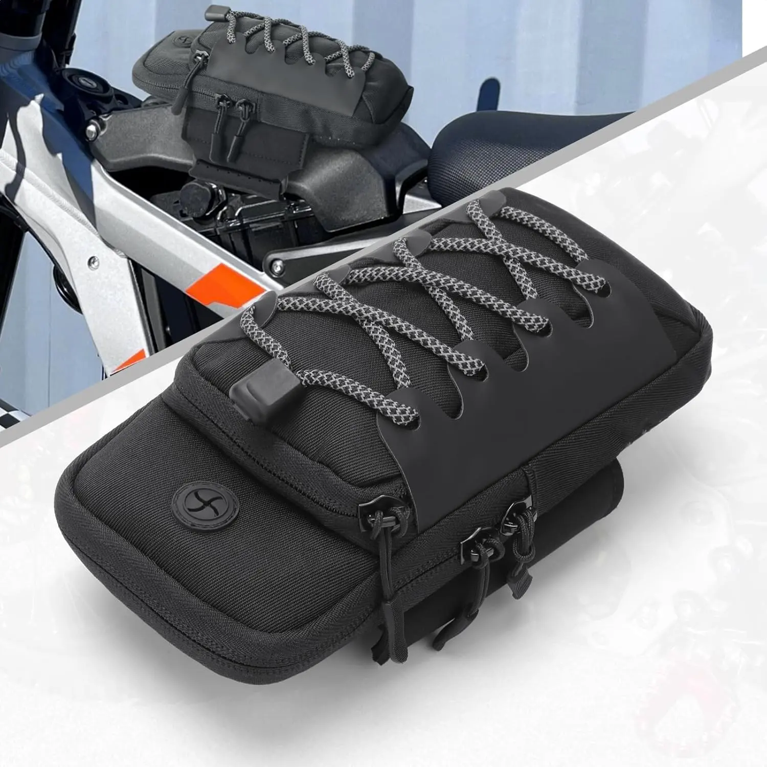 Surron Parts Motorcycle Battery Cover Storage Bag for Light Bee X/S X160/X260 Segway Talaria Sting R MX4 MX3 Durable Water-Resistant with Double Zipper Pockets & Cable Port