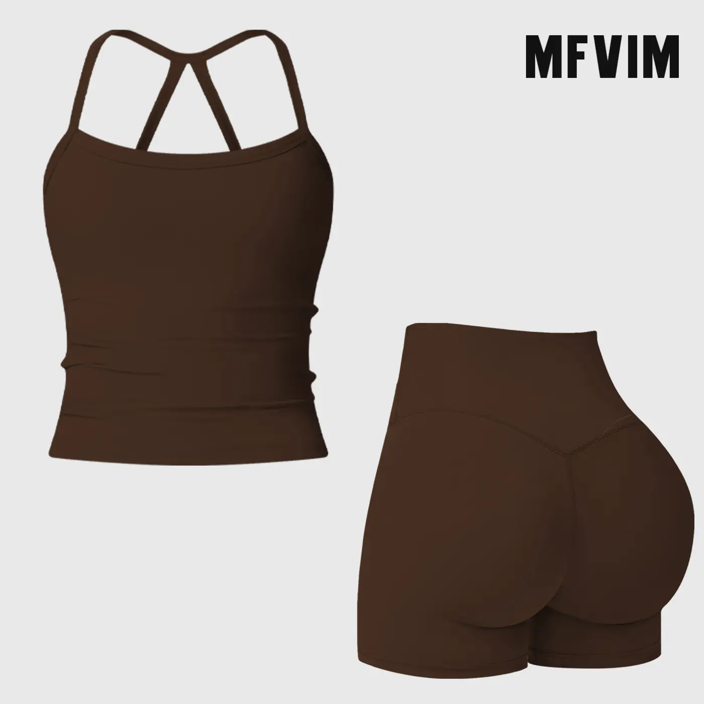 Shorts Set - Chocolate Brown