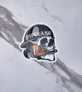 Pipefitter Welder Sticker, hard hat sticker, construction sticker, pipefitter sticker, welder sticker, pipeline sticker, skull sticker, pipewrench sticker, construction decal, powerline sticker, mechanic sticker, gifts for him