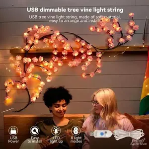 144LED 230cm USB Powered Tree Branch Light Decorative Night Lamp for Home Party Wedding Festival Halloween with Remote Control