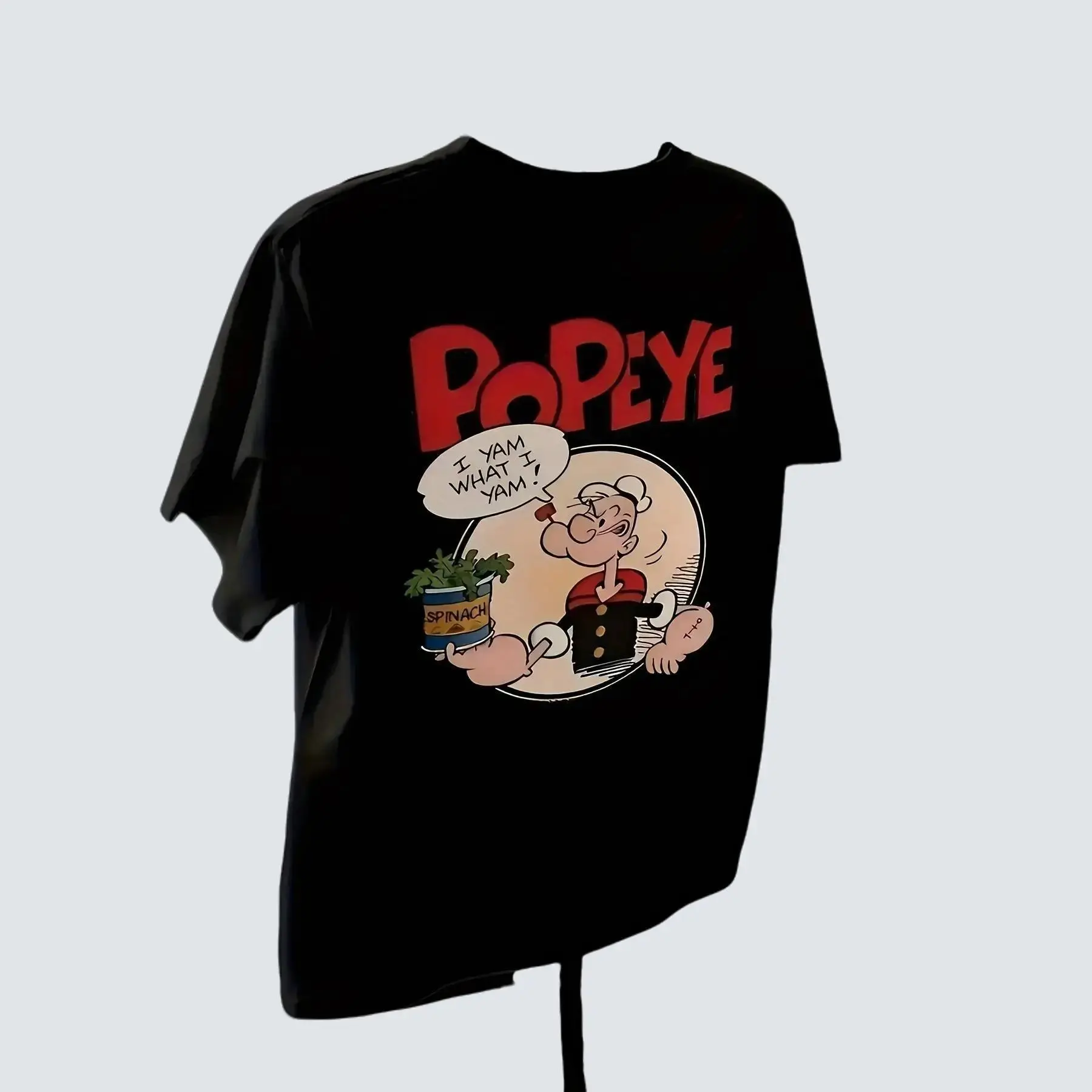 Graphic Tops for Women, Lightweight & Stretchy Popeye Cartoon T-Shirt, Casual Loose-Fitting Streetwear for Summer Sports, Lady, Playful Print