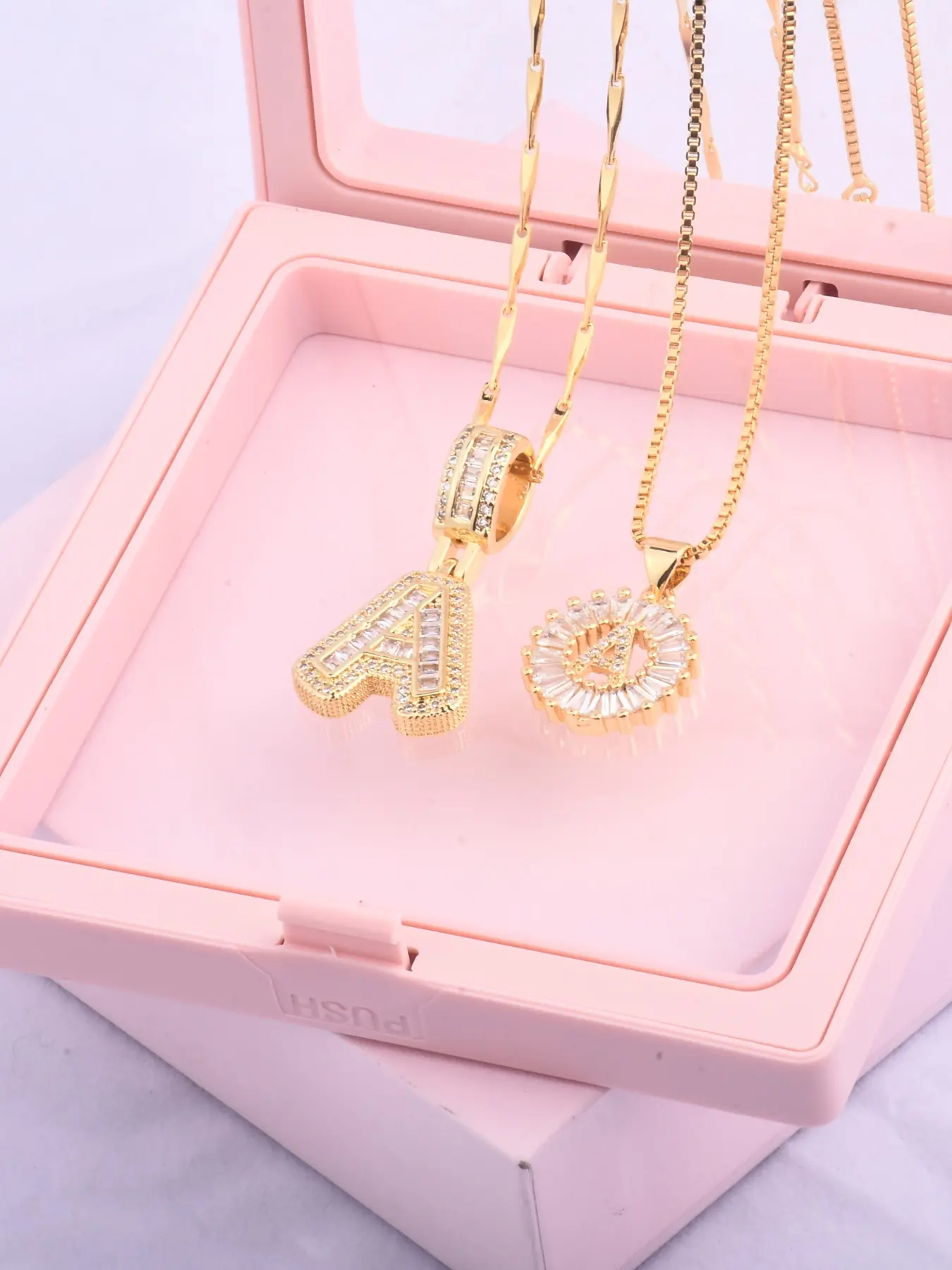 Initials Necklace with Box, Initial Necklace Set, Personalized Initial Necklace, Alphabet Necklace, Pendant Necklace for Women & Girls, Fashion Jewelry for Party, Daily Decor, Jewelry for Birthday Gift, Accessories