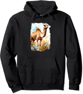 Camel Flower Butterfly Pullover Hoodie - Elidatorr Shop 85B0CQVXMHRH
