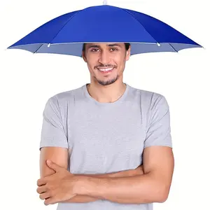 Hands-Free Umbrella Hat, Wearable Sun & Rain Protection Head Umbrella, UV Blocking Foldable Umbrella Hat for Fishing, Hiking, Camping & Outdoor Work, Outdoor Umbrellas