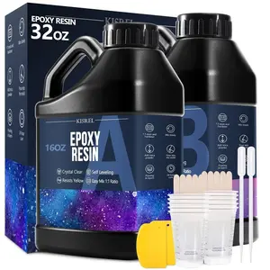 Kisrel Crystal Clear Epoxy Resin Kit - No Yellowing, No Bubble Art Res