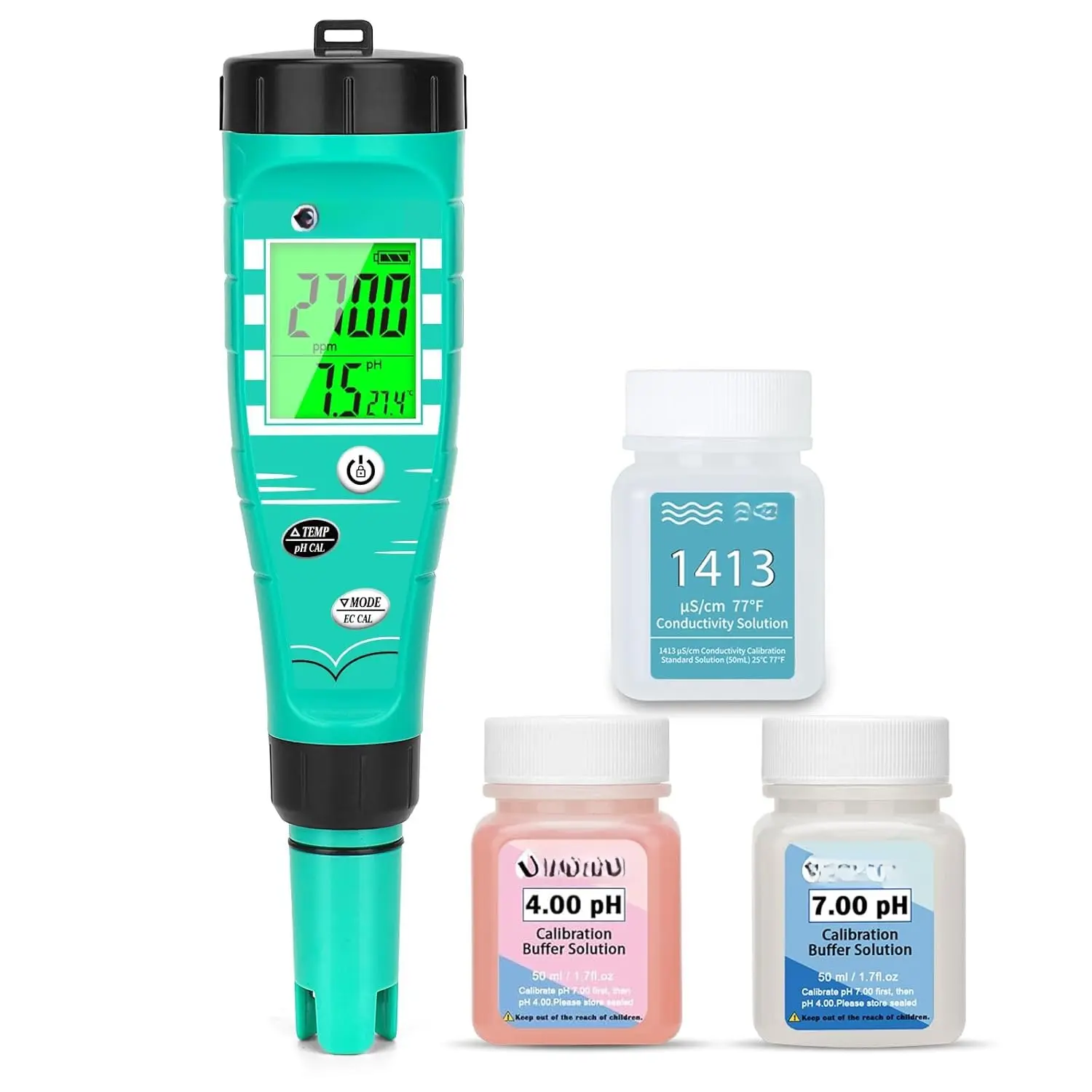 pH Meter for Hydroponics EC pH  pH ppm Tester for hydroponics System Simultaneous Measurement of pH EC TDS Temperature for DWC Setup Hydro Reservoir , Aeroponic Garden