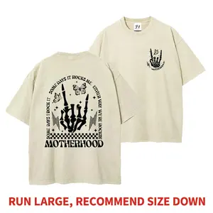 Rocking Motherhood Skeleton Hand Graphic Tee Funny Mom Life Shirt